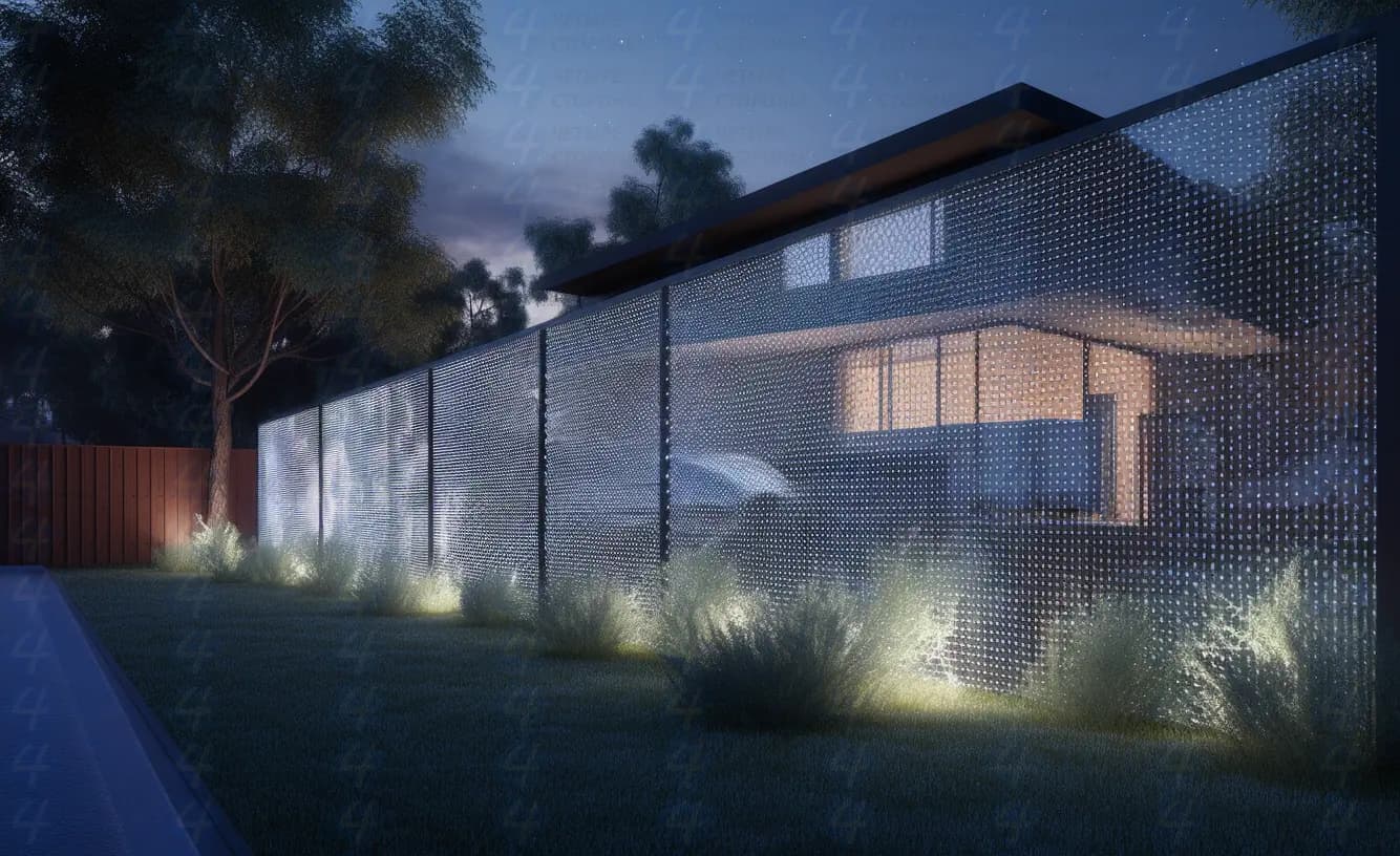 Светящийся 3D-забор (оцинкованная сталь 4 мм, LED-подсветка)