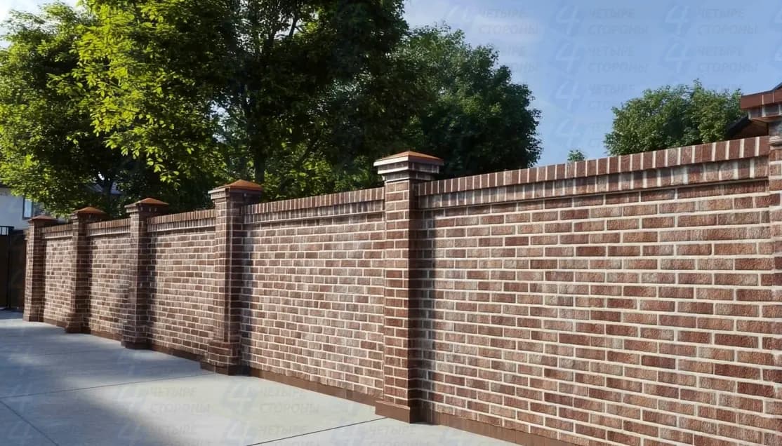 Кирпичный забор