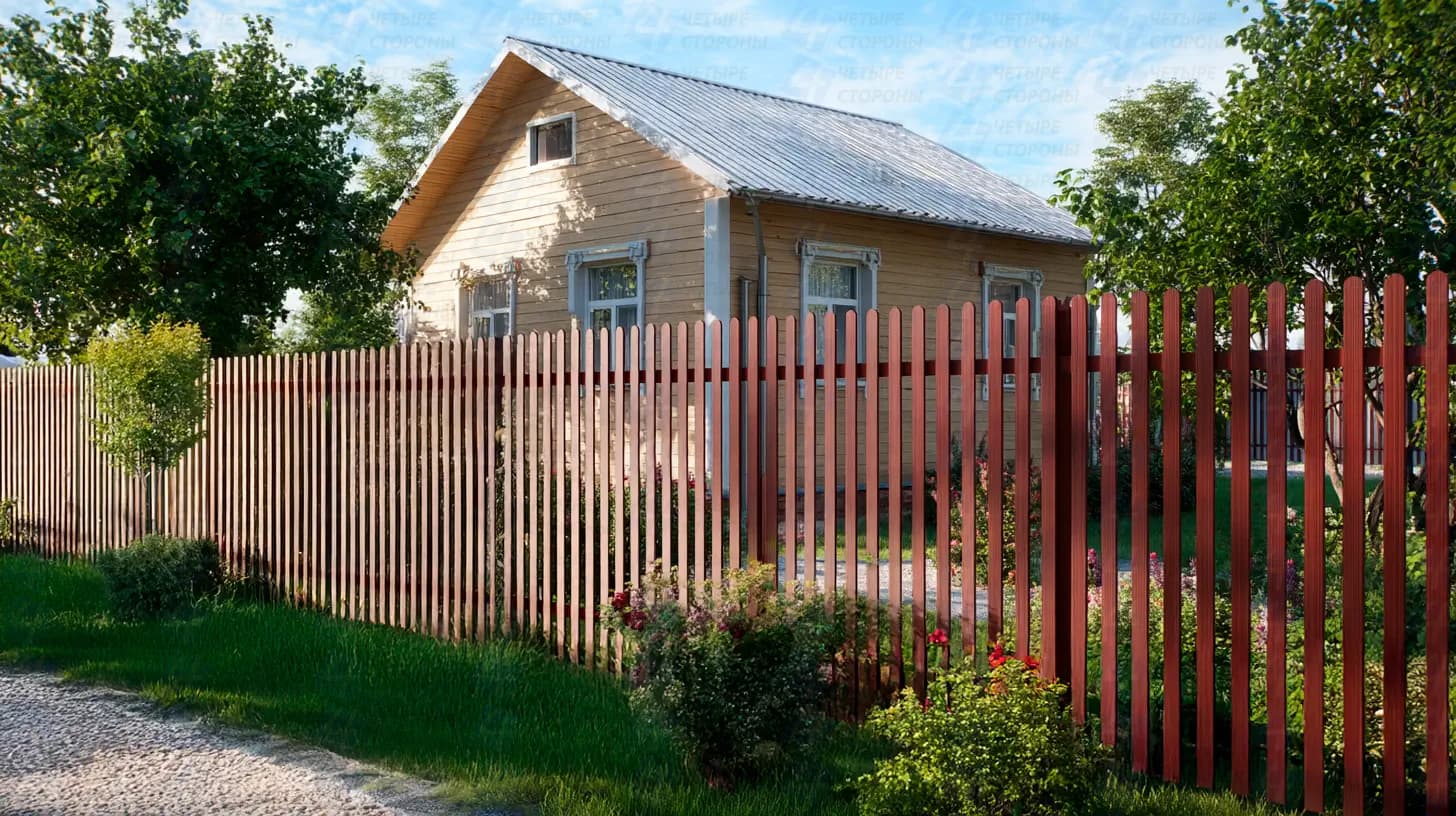 Бюджетный евроштакетник для дачи (сталь 0.4 мм, цинк)