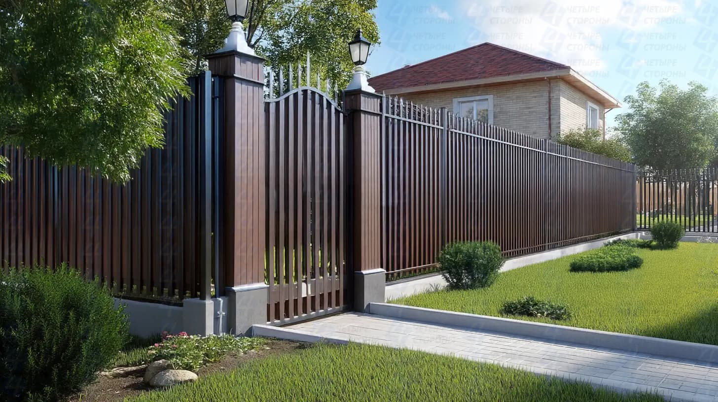 Евроштакетник с коваными элементами (люкс-дизайн)