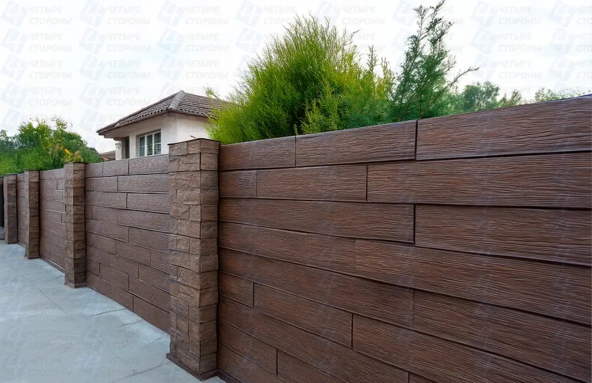 Горизонтальный евроштакетник Модерн с 3D-текстурой дерева