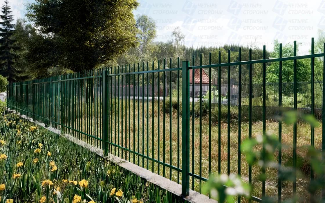 Забор на винтовых сваях Эконом (сталь 0.4 мм, цинк + полимер)