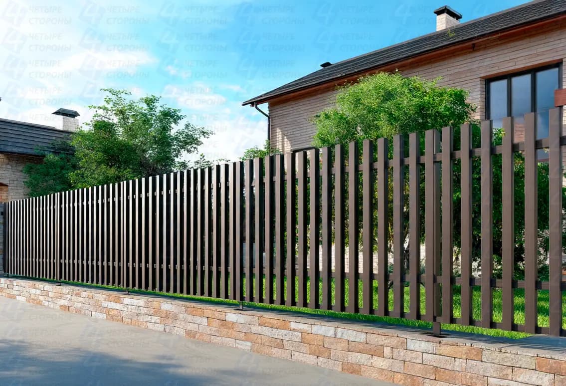 3D-забор на сваях Модерн (сталь 0.6 мм, нанокерамика)