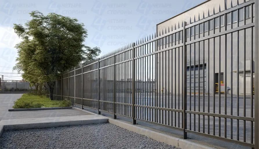 Антивандальный забор на сваях (усиленная сталь 4 мм, горячее цинкование)