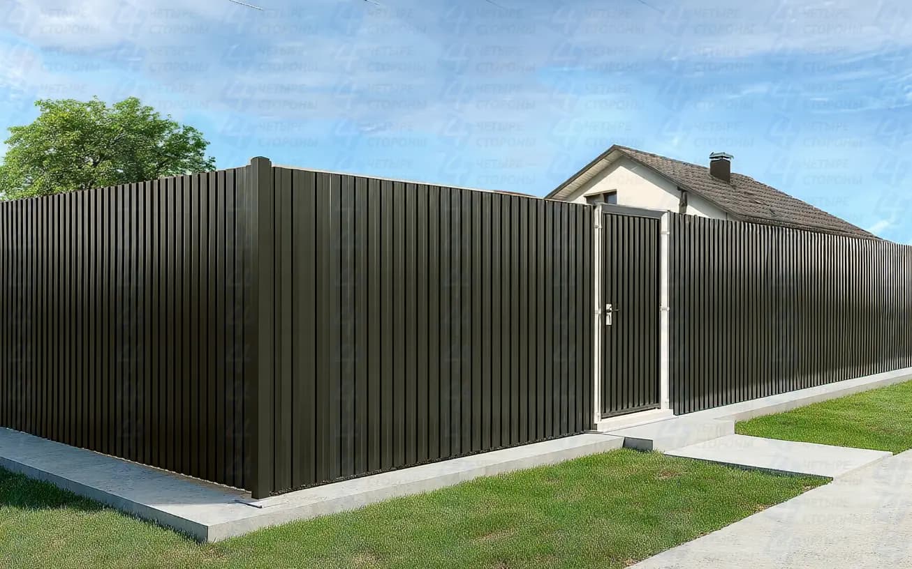 Забор из профнастила оцинкованный