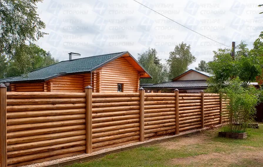 Забор Ранчо из термодерева (натуральный цвет, без покраски)